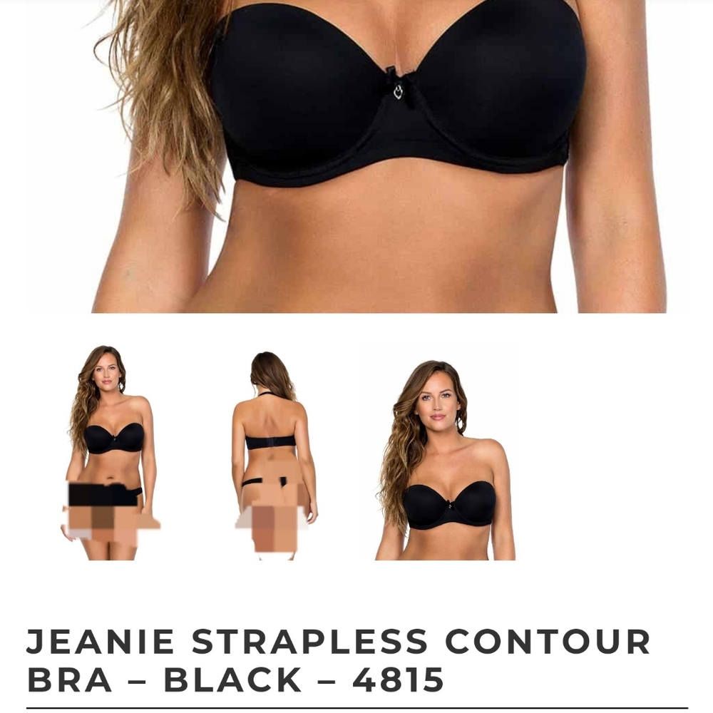 Black underwire bra convertible straps NWT 38G